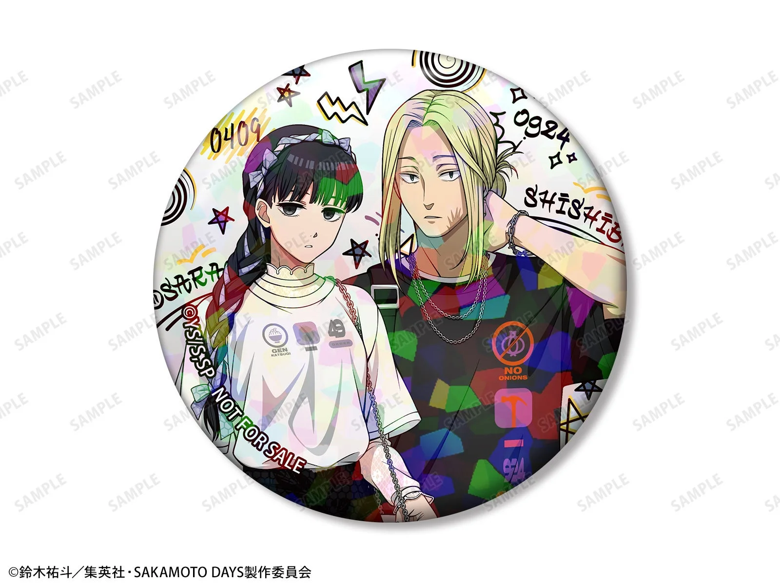 神々廻＆大佛 ショッピングver. ホログラム缶バッジ AMNIBUS＆アニメイト限定特典
