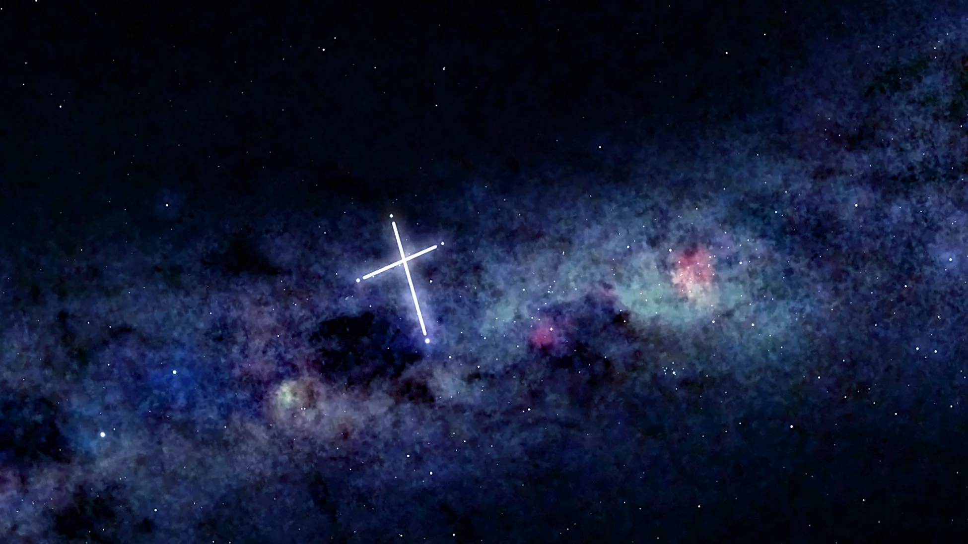 南十字星が輝く夜空