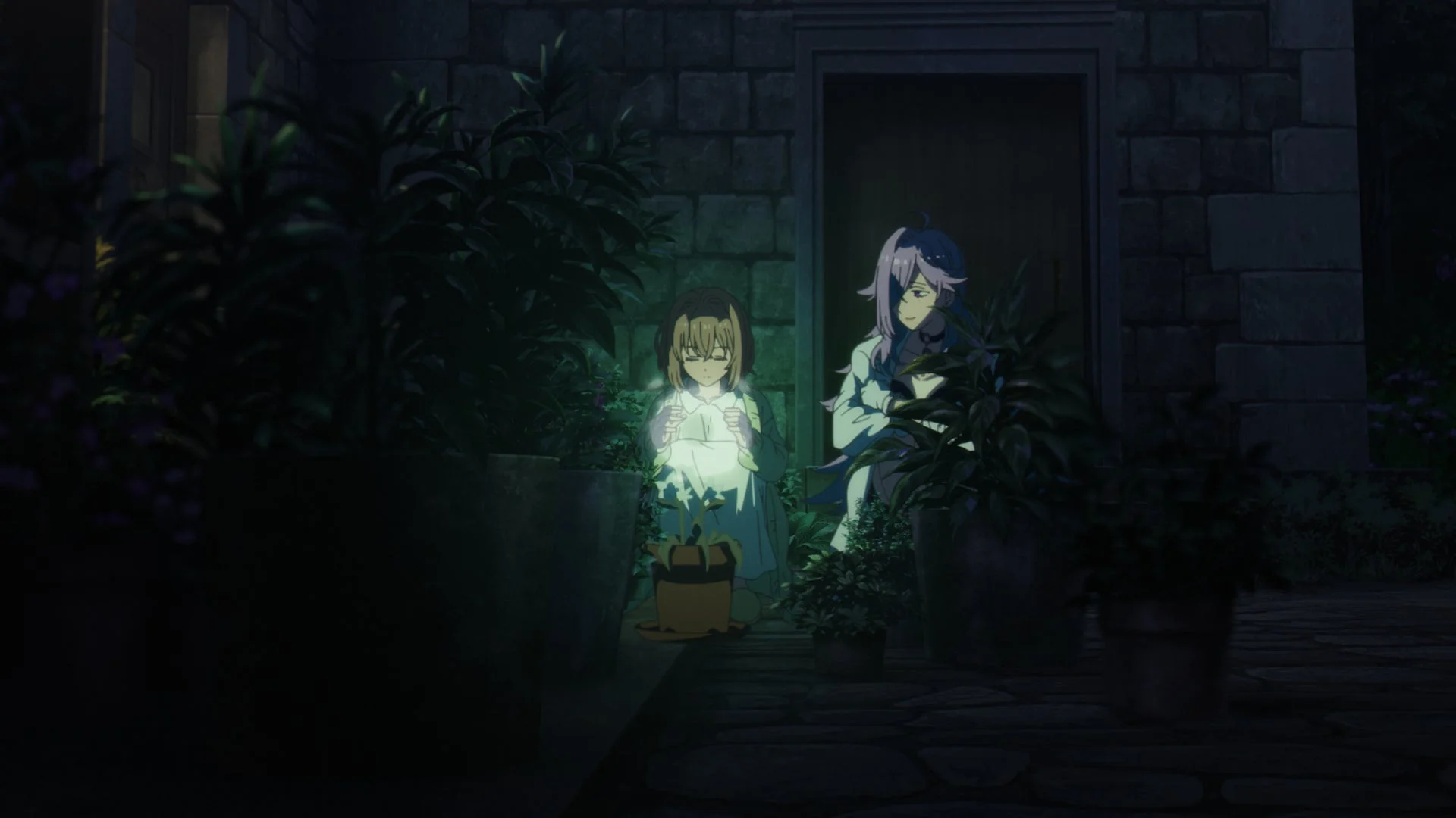 先行カット：夜の庭と少女