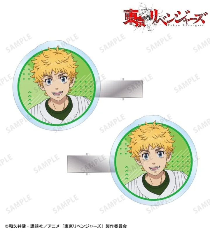 描き下ろし 花垣 武道 ベースボールシャツver. アクリルヘアクリップ2個セット