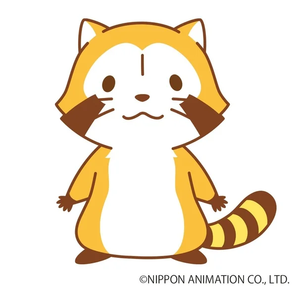 愛らしいデフォルメされたタヌキのキャラクターイラスト
