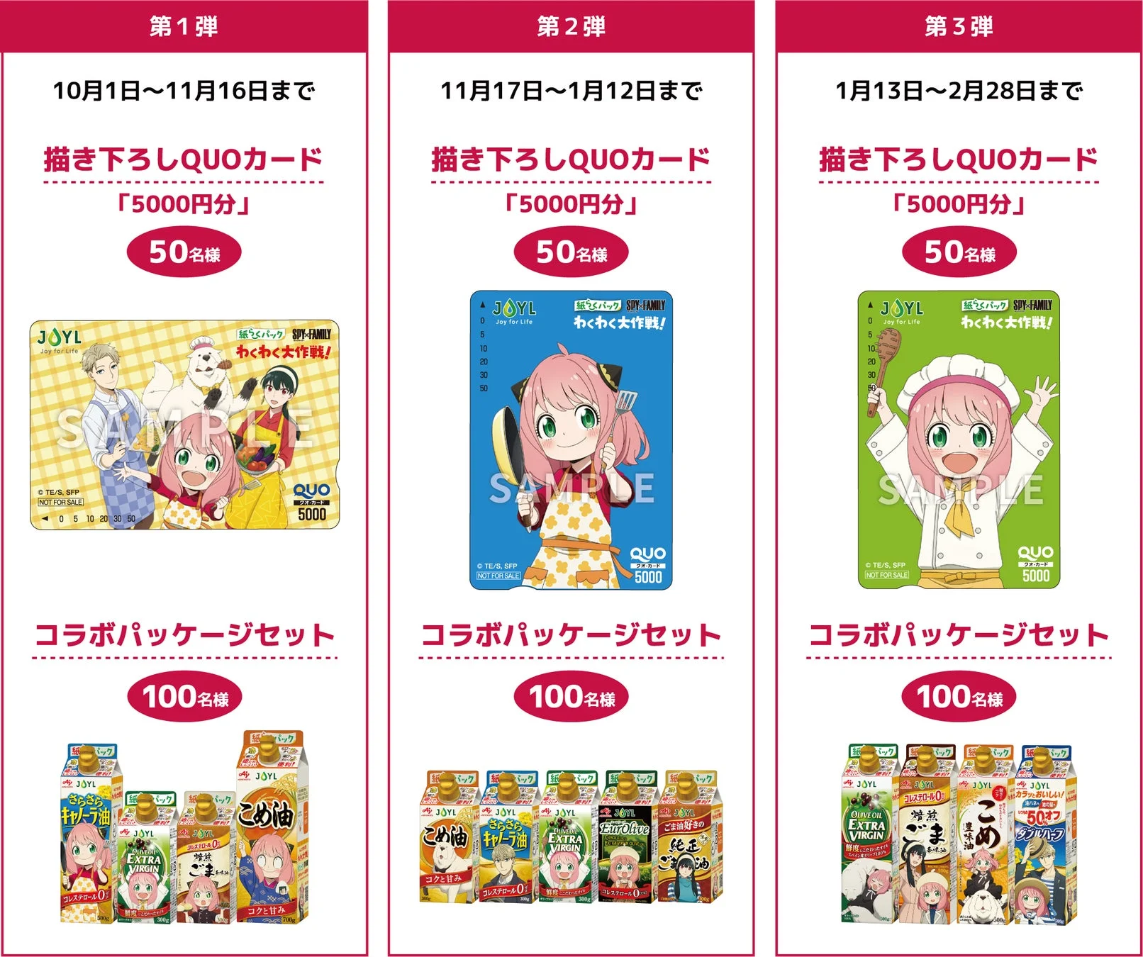 オリジナルQUOカードと製品詰め合わせセット