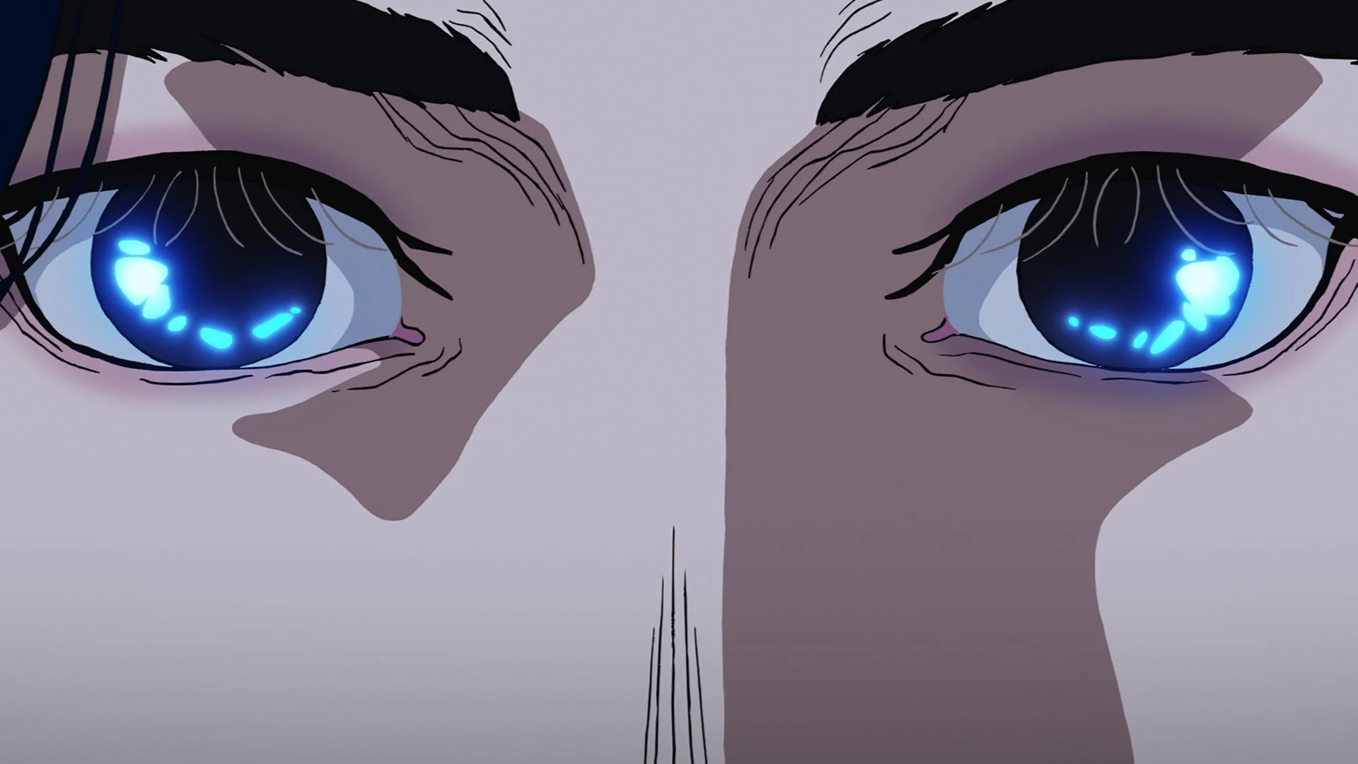 アニメ調のキャラクターの目にクローズアップした画像