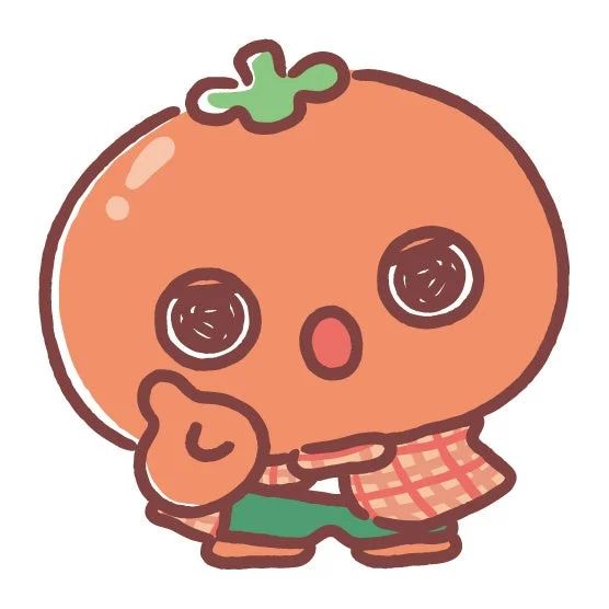 トマトのような可愛いキャラクターのイラスト