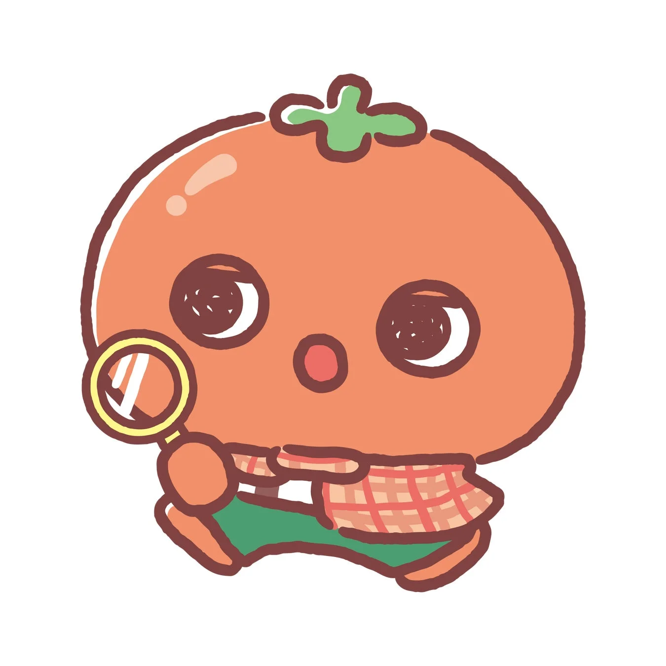 虫眼鏡を持つトマントのイラスト
